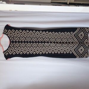 Calvin Klein Black and Tan Knit Dress Size S